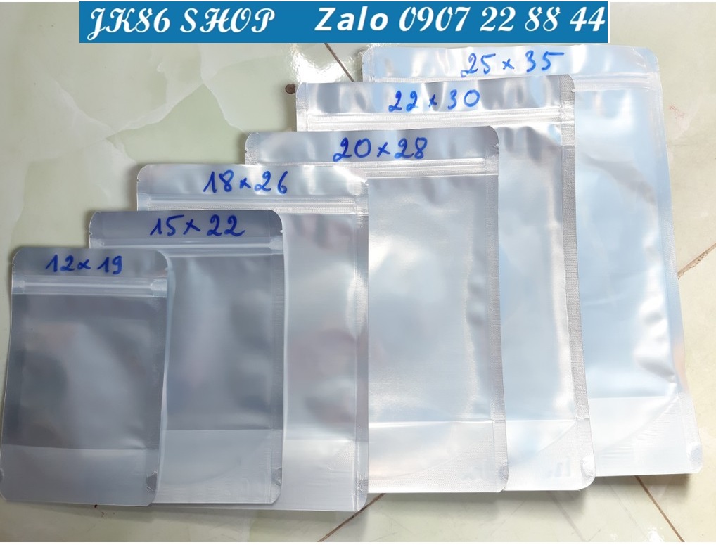1KG TÚI ZIP BẠC ĐÁY ĐỨNG