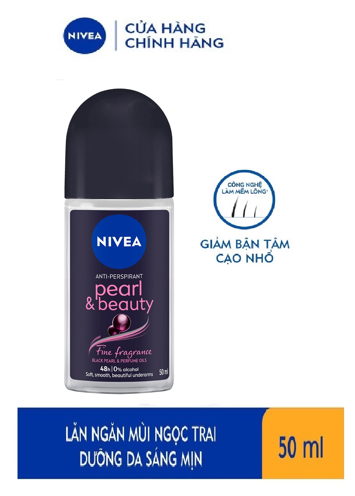 Lăn Ngăn Mùi NIVEA Pearl & Beauty Chiết Xuất Ngọc Trai (50 ml)