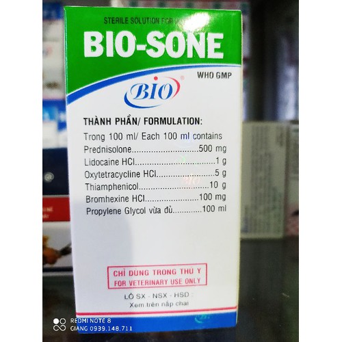 BIO SONE CHAI 100ML PHÓ THƯƠNG HÀN TỤ HUYẾT TRÙNG