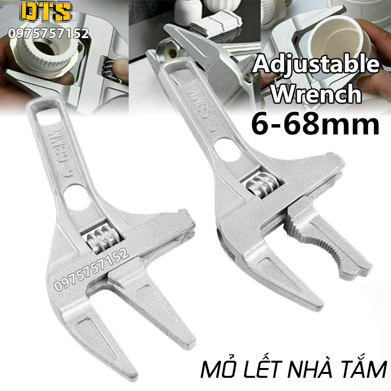 Mỏ lết vặn mở ống nước, bồn nước nhà vệ sinh, mỏ lết đa năng sửa chữa nhà tắm từ 6-68mm, hợp kim nhôm siêu nhẹ siêu cứng, siết đai ốc, bu long, khớp nối, đầu nối ống nước nhà tắm, đầu nối nhà vệ sinh, mỏ lết nhôm
