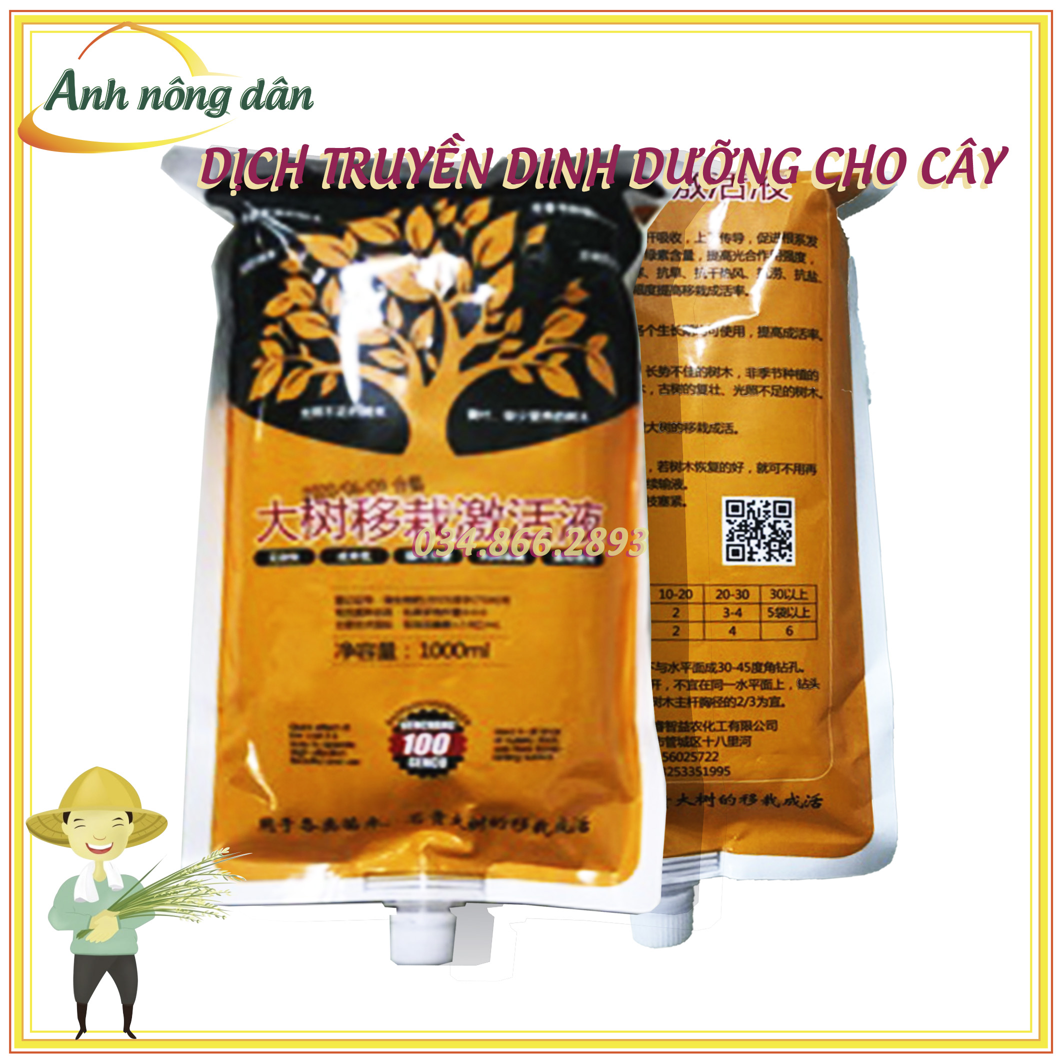 Dịch truyền dinh dưỡng cho cây mới trồng, cây già yếu