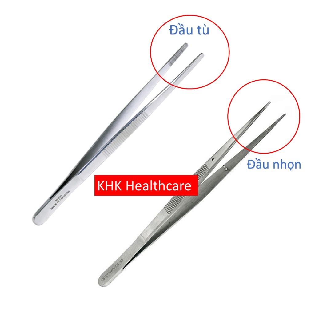 Nhíp thẳng y tế đầu tù đủ kích thước 20cm