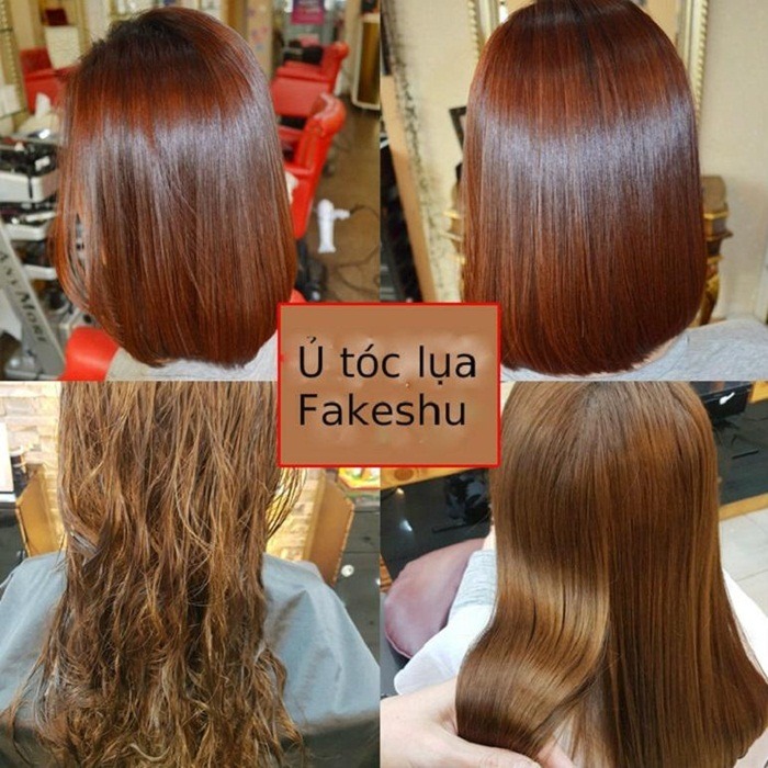Dầu Hấp Tóc Phủ Lụa Tơ Tằm Fakeshu Phục hồi Tóc 618ml