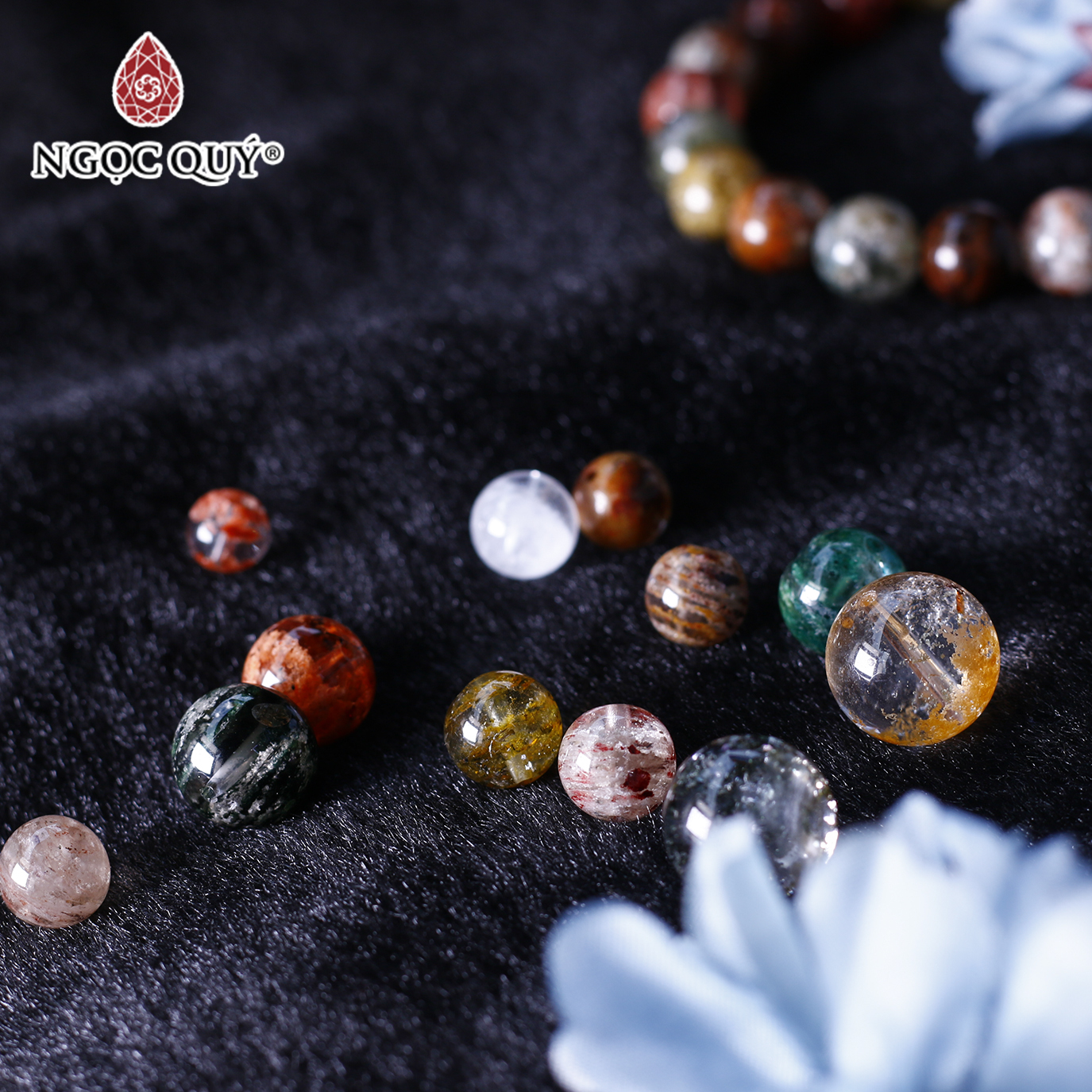 Hạt lẻ đá thạch anh ưu linh đa sắc - Ngọc Quý Gemstones