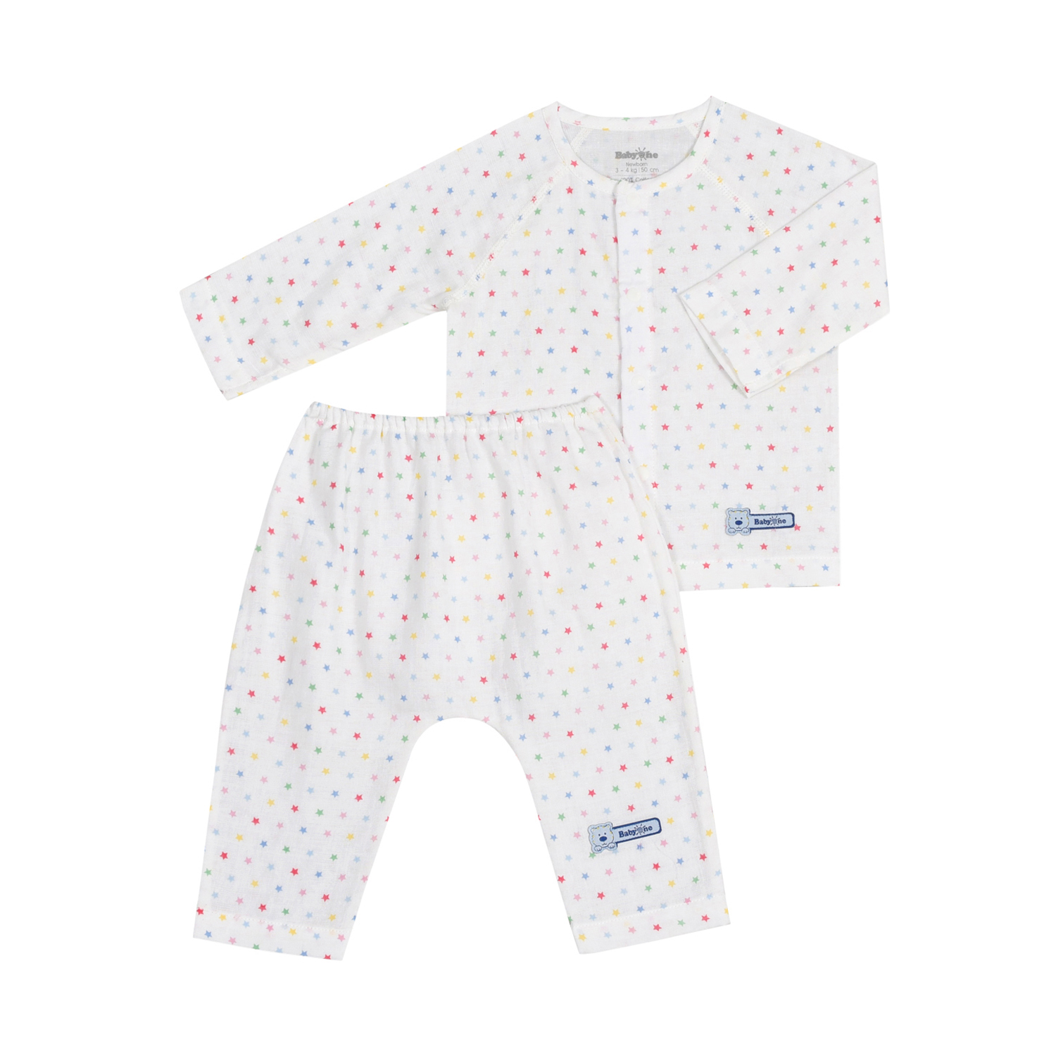 BỘ SƠ SINH XÔ NHẬT TAY DÀI 1213- HELLO BB (họa tiết ngẫu nhiên)