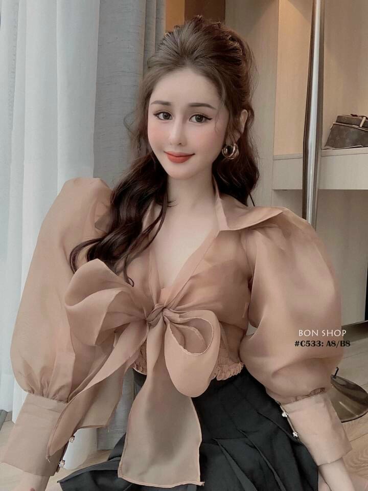 [HCM]Áo voan cột nơ ngực - HM