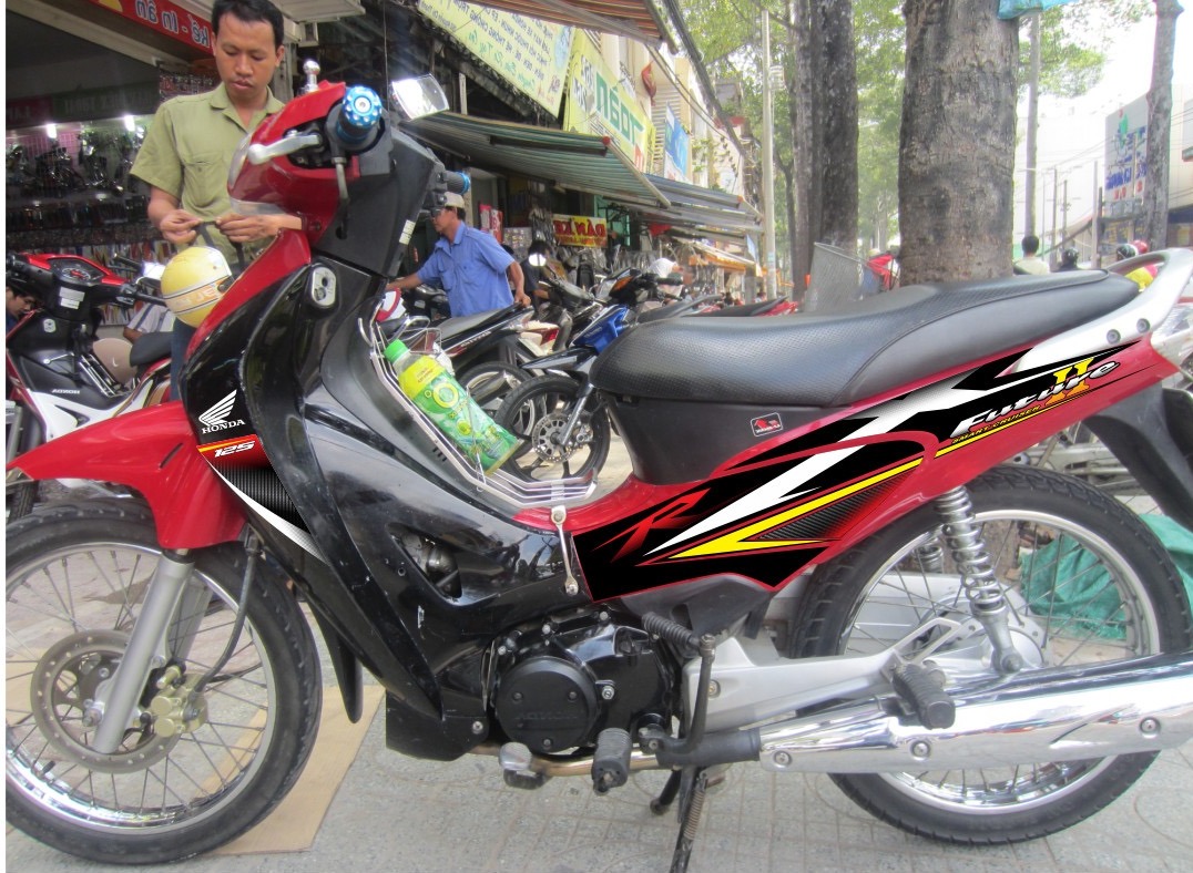 Tem rời dán xe future 2 đỏ đen