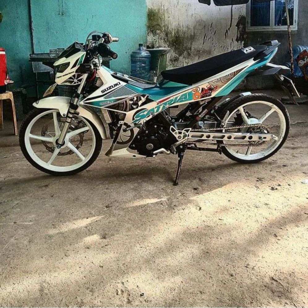 [HCM]Tem xe satria - raider mẫu tem rời ao cấp dán xe trắng