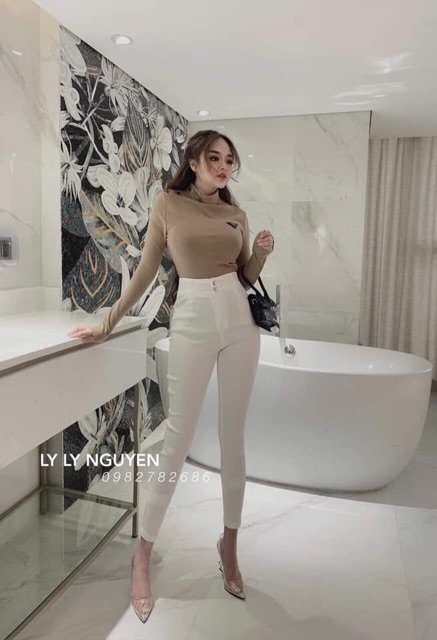 Quần Skinny Khuy Đôi Nữ