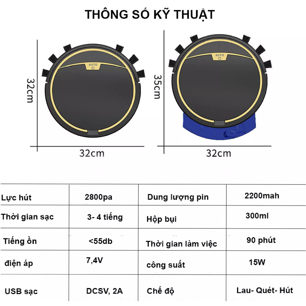 Robot Hút Bụi, Ro Bot Lau Nhà Hút Bụi lực hút mạnh mẽ, mắt thần chống rơi tốt hơn robot hút bụi Ecovacs, Xiaomi, Hasari, Deebot