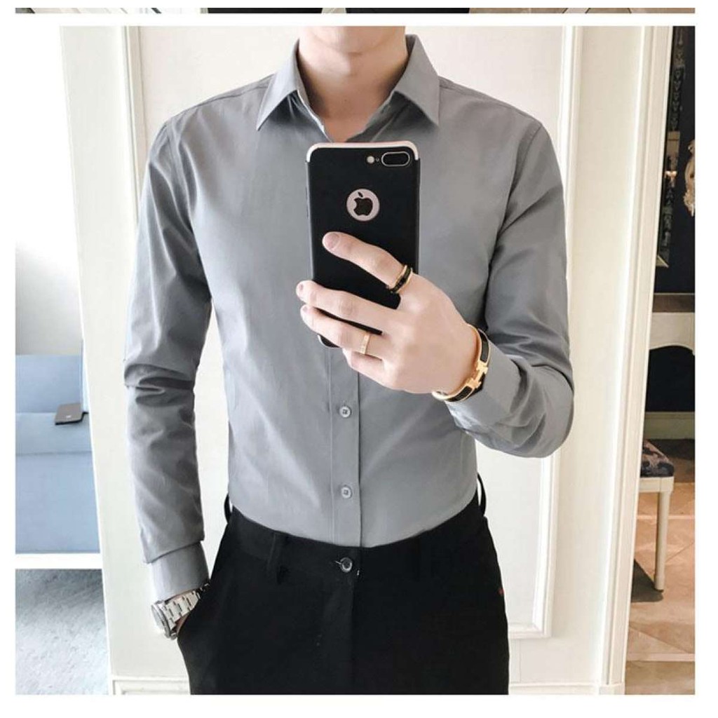 Áo sơ mi nam dài tay cổ bẻ GAVIN, vải lụa Thái cao cấp, không nhăn, không xù, co giãn 4 chiều, thấm hút mồ hôi