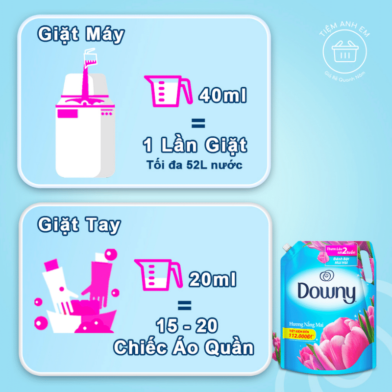 [Rẻ vô địch] Nước xả vải Downy nắng mai túi 3L
