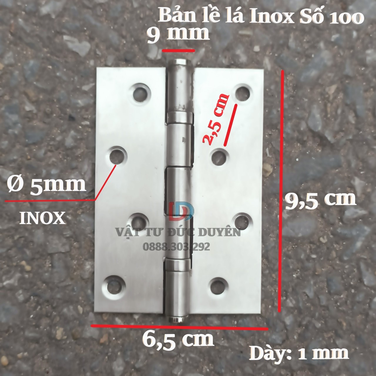 Bản Lề Lá Inox 304 Đa Năng | Kích Cỡ 38, 50, 65, 75, 90, 100mm | Tăng Độ Bền Cho Cửa (Đủ size)