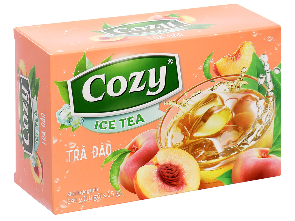 Trà hòa tan Cozy ICETEA ĐÀO (Hộp 240gr/16 gói*15gr)