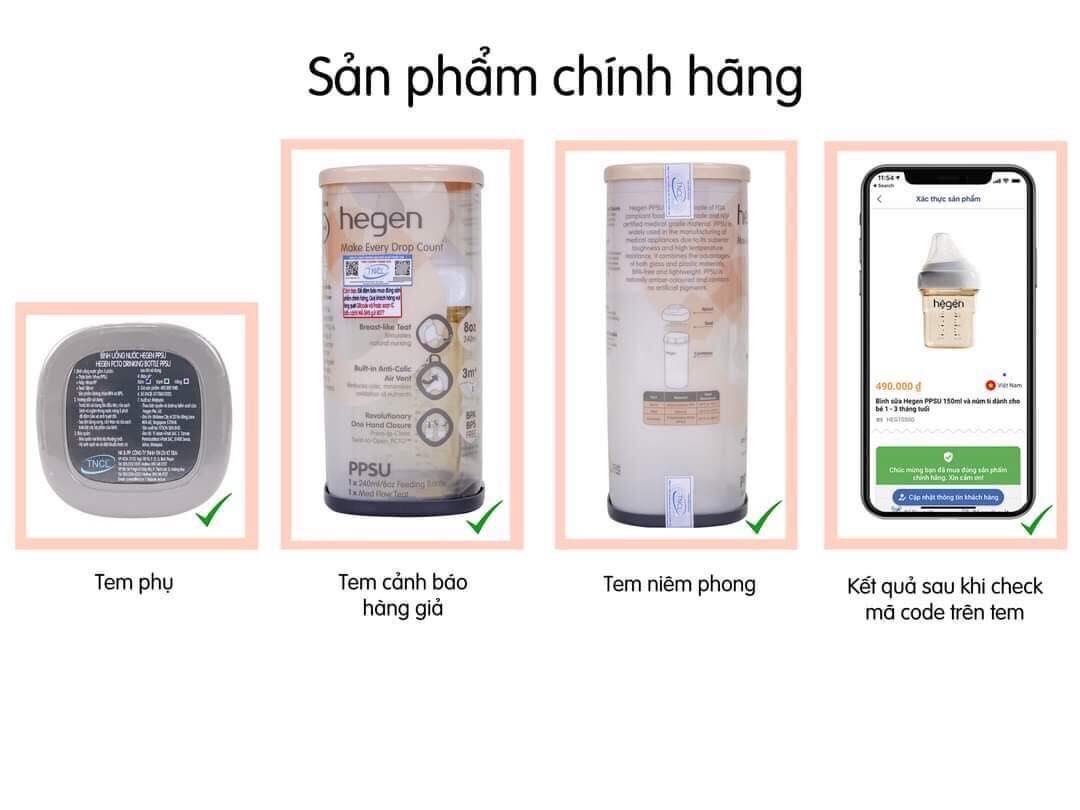 Bình sữa Hegen cao cấp cho bé 150ml 240ml 330ml