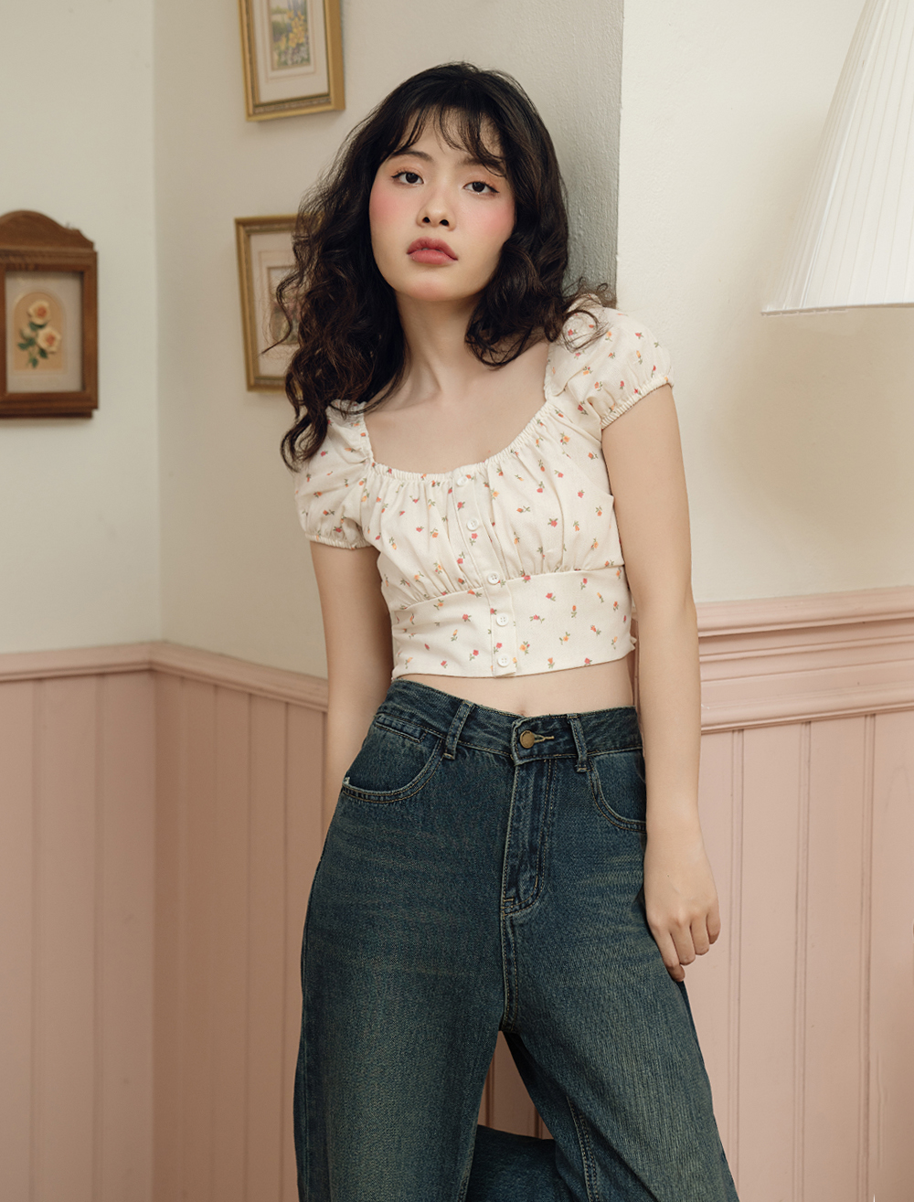 BLEUBIRD Áo thô ren Noah Top