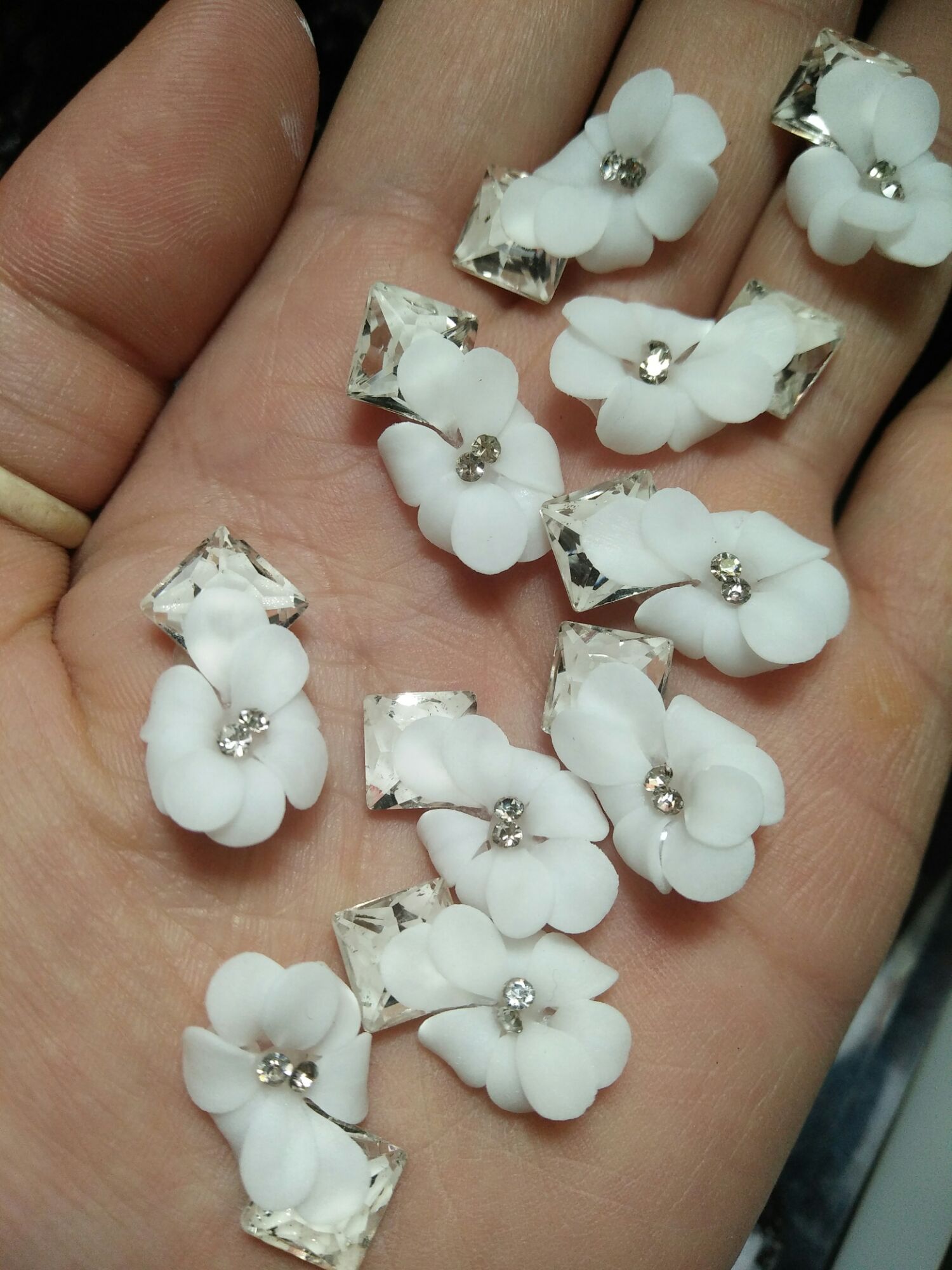 hoa bột gắn móng set 10 bông