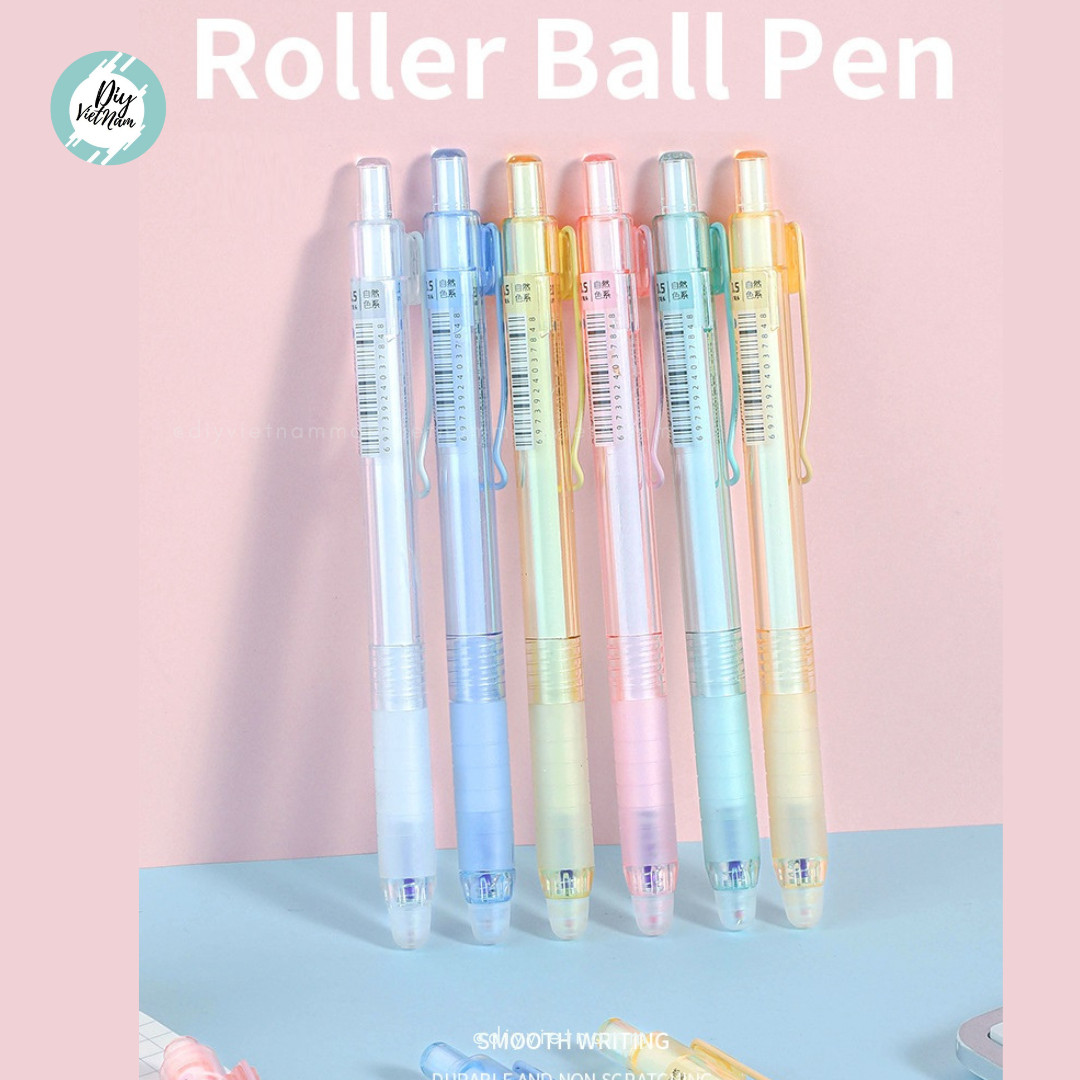 Bút bấm roller ball pastel mực xóa được