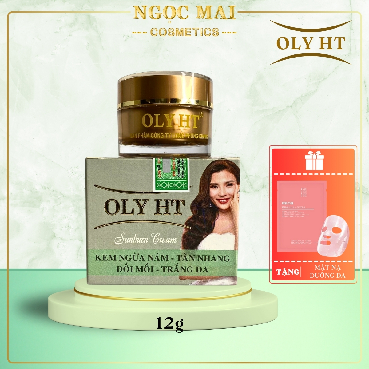 [+ Quà Tặng] Kem Ngừa Nám, Mờ Tàn Nhang, Đồi Mồi, Trắng Da OLY HT Long Phụng Khang (12g) Chính Hãng
