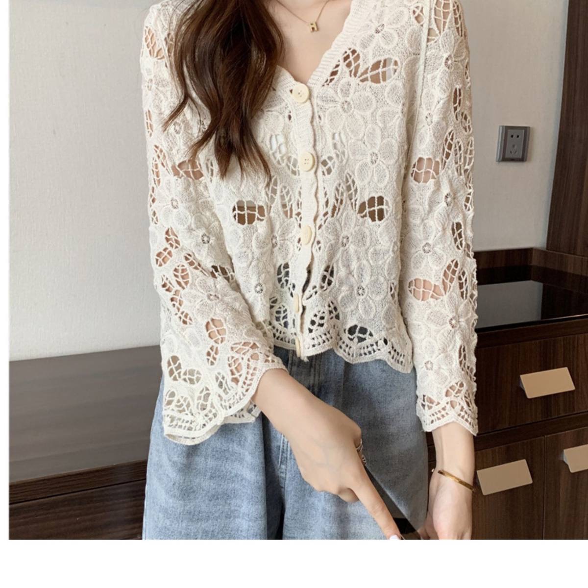 Áo khoác ren cardigan đi biển cực đẹp