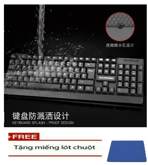 [HCM]Bàn phím USB có dây DIVIPARD D310 Tặng lót chuột