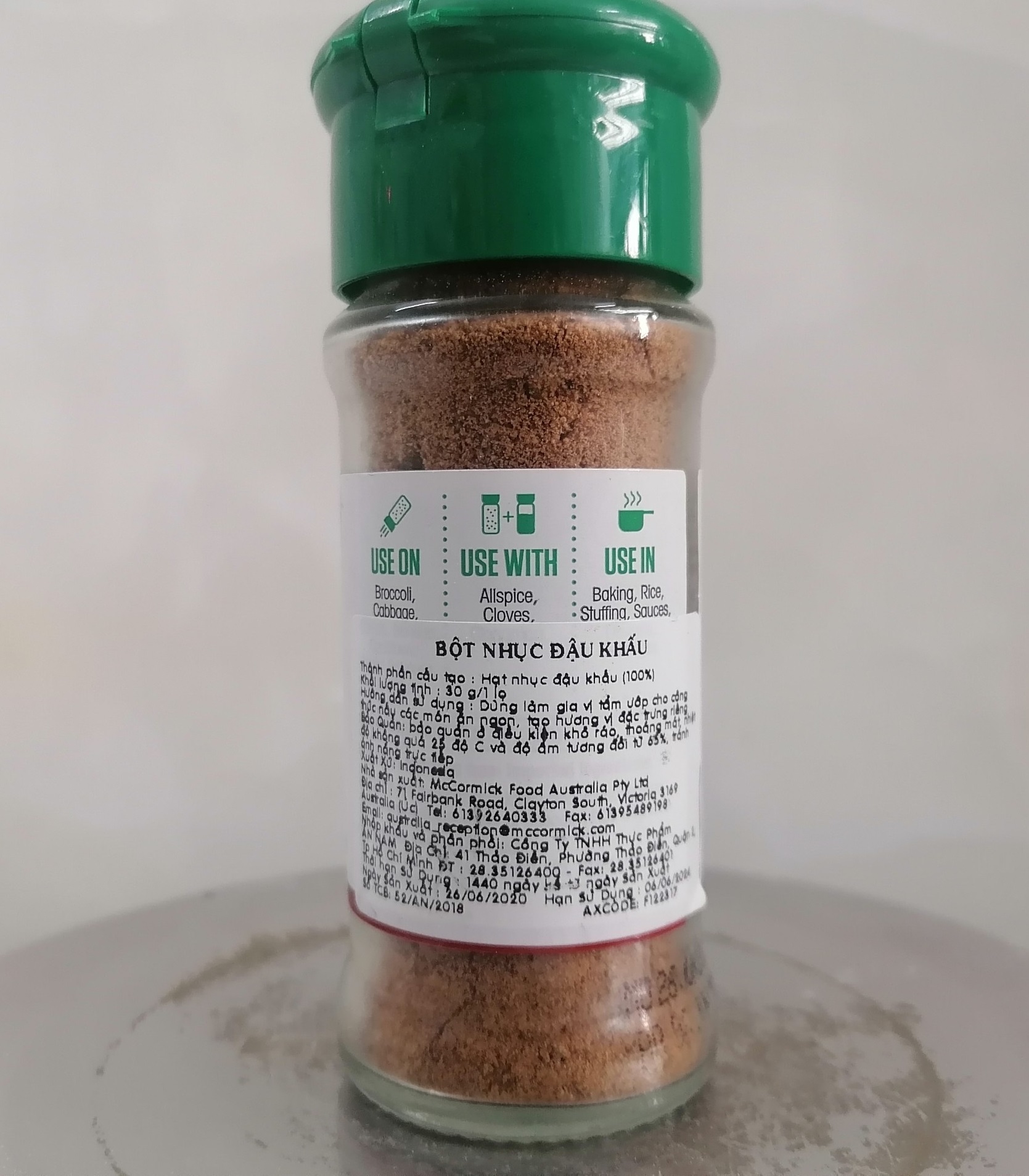 [Lọ nhỏ 30g - NUTMEG GROUND] BỘT NHỤC ĐẬU KHẤU (GIA VỊ THỰC PHẨM) [Indonesia] MCCORMICK