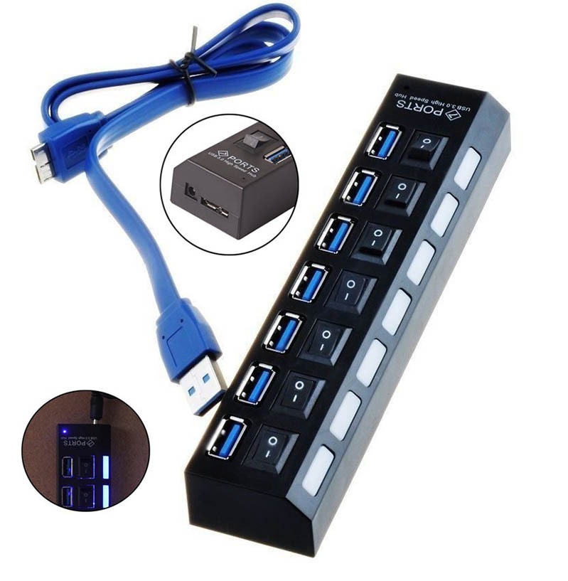 Hub USB 7 port - 3.0 có công tắc