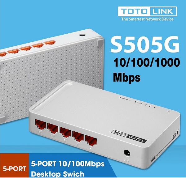 Switch Chia Mạng 5 Cổng Gigabit Totolink S505G