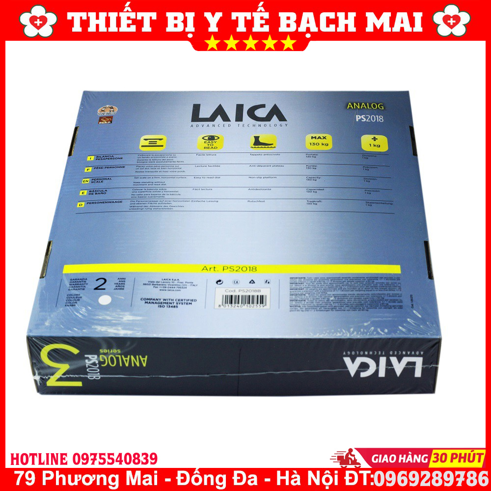 Cân Sức Khoẻ Cơ Học Laica PS2018 - Ý - Màu Xanh