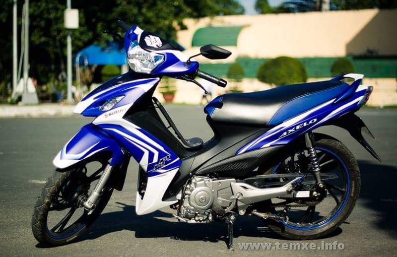 Tem trùm axelo trắng xanh decal nhám
