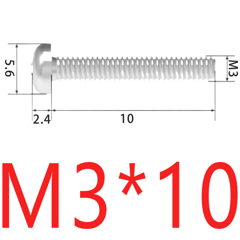 Vít pake đầu tròn inox 304 size M3 M4 M5 10 Con