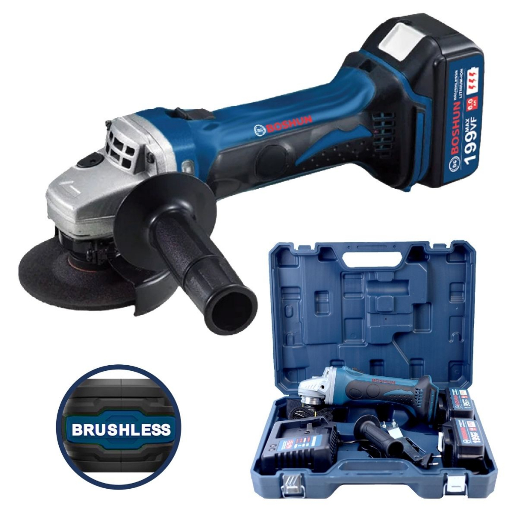 Máy mài pin boshun bs-ag100b không chổi than - chạy pin motor ruột đồng 100%