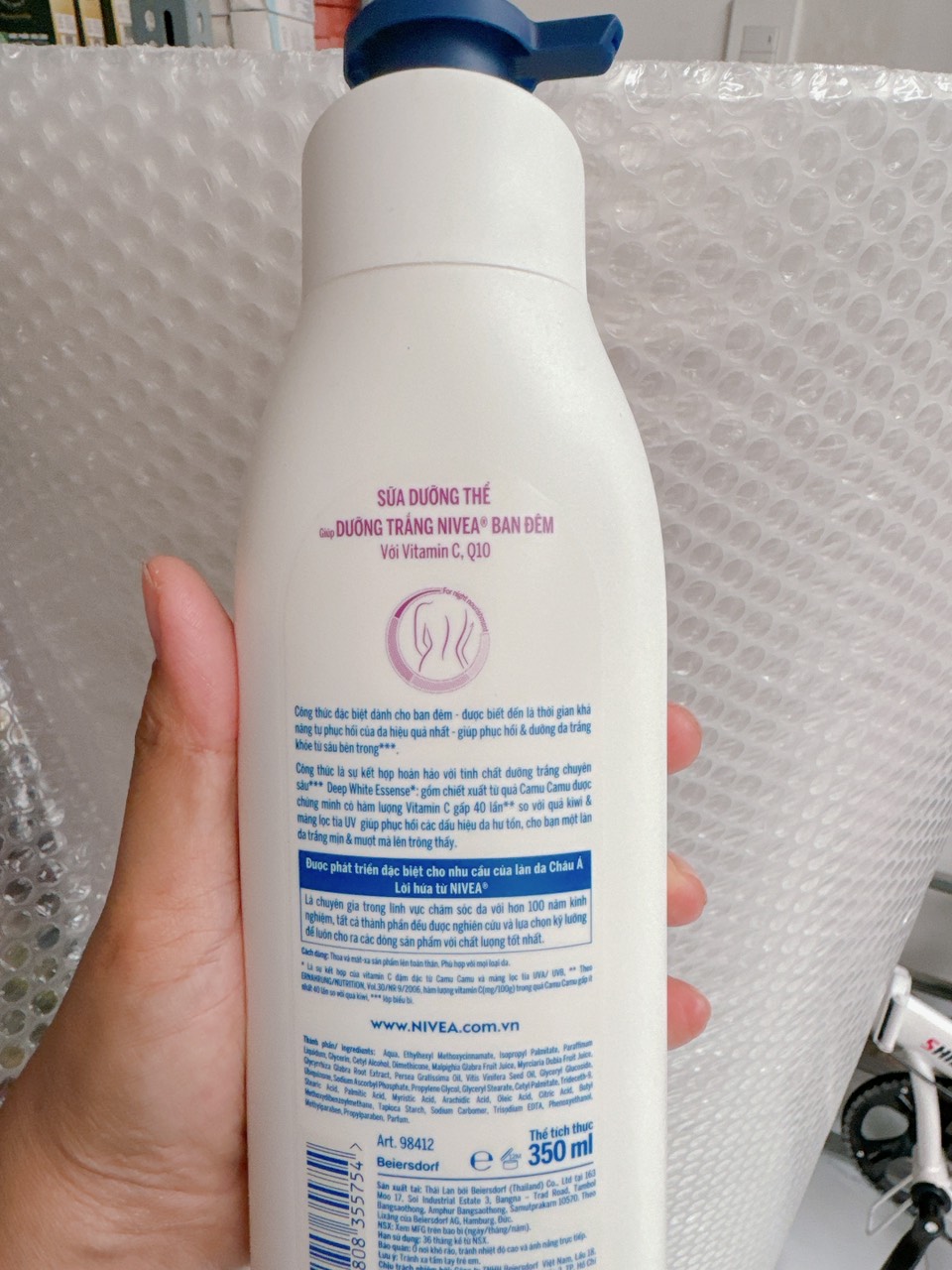 Sữa Dưỡng Thể Trắng Da Nivea Ban Đêm 350ml
