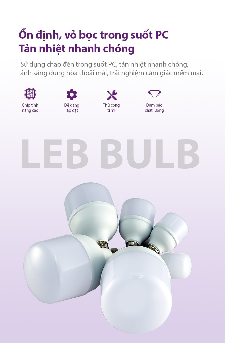 Đèn LED - Búp trụ led 40w  siêu sáng, chịu nước