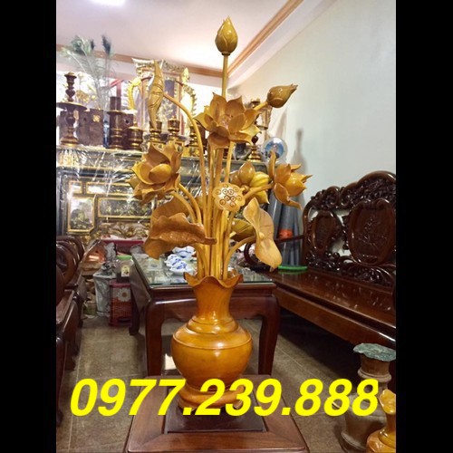 hoa sen bằng gỗ mít