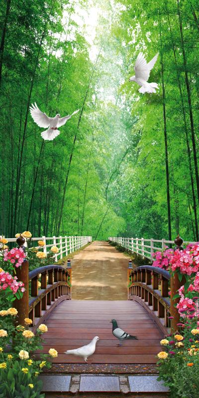 Tranh dán tường khổ dọc VTC Cảnh đẹp thiên nhiên ZTU-Vol 3 kim sa