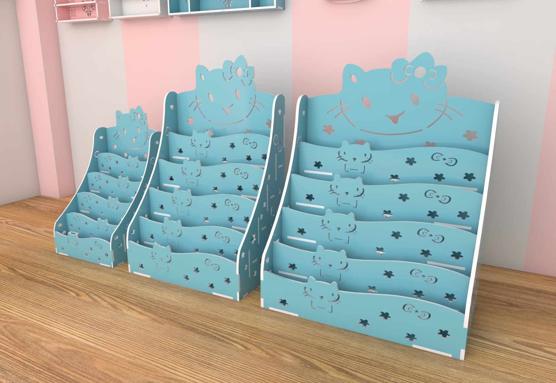 Kệ giá sách Hello Kitty đựng đồ đa năng tự tháo lắp đa năng (3 size)