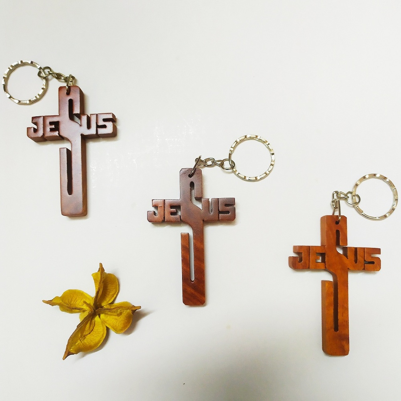 Móc Khóa Gỗ - Thập giá Jesus - MK-JS01