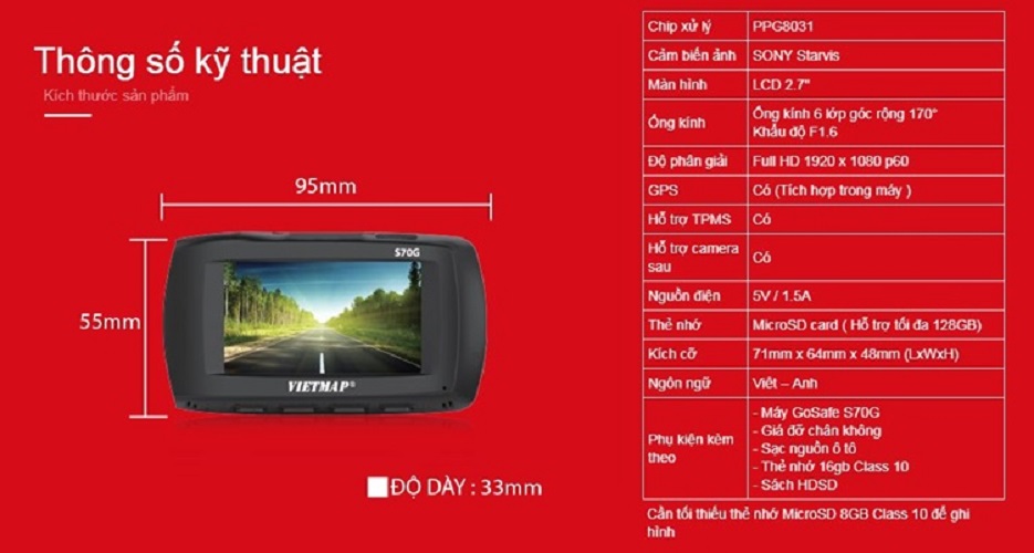 [HCM]Bộ PAPAGO GOSAFE S70G (HÀNG CAO CẤP)