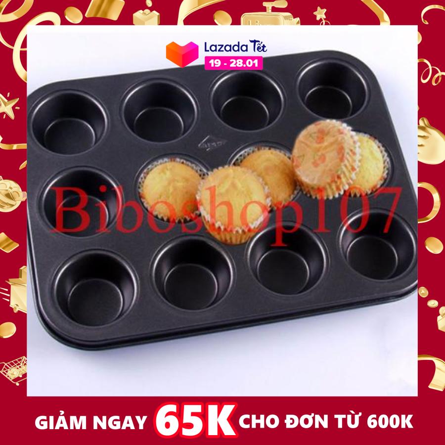 Khuôn chống dính cupcake 12 ô mini
