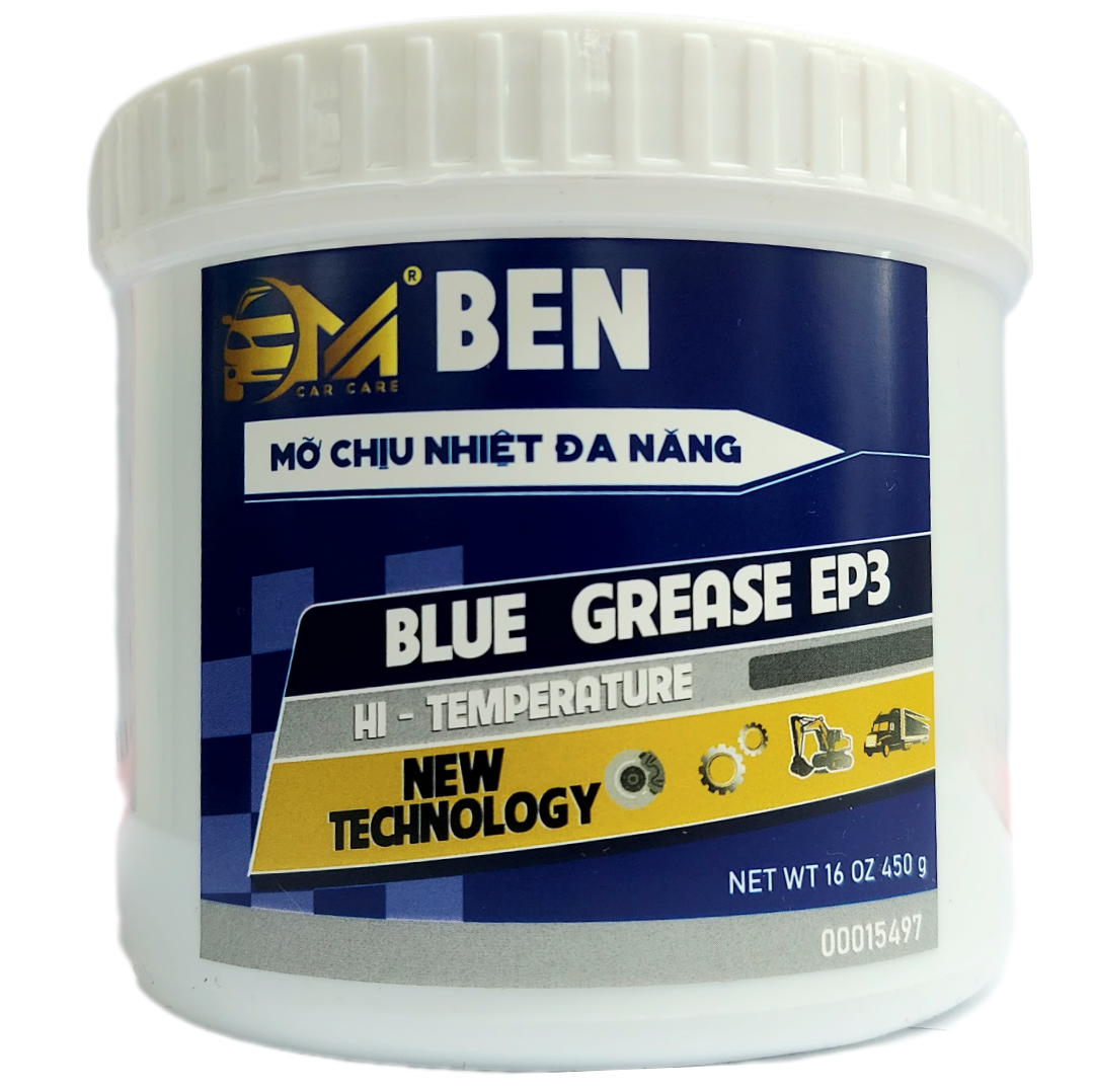 [Mỡ bò chịu nhiệt xanh] BEN BLUE GREASE EP3 450GR CHỊU NHIỆT 260 ĐỘ