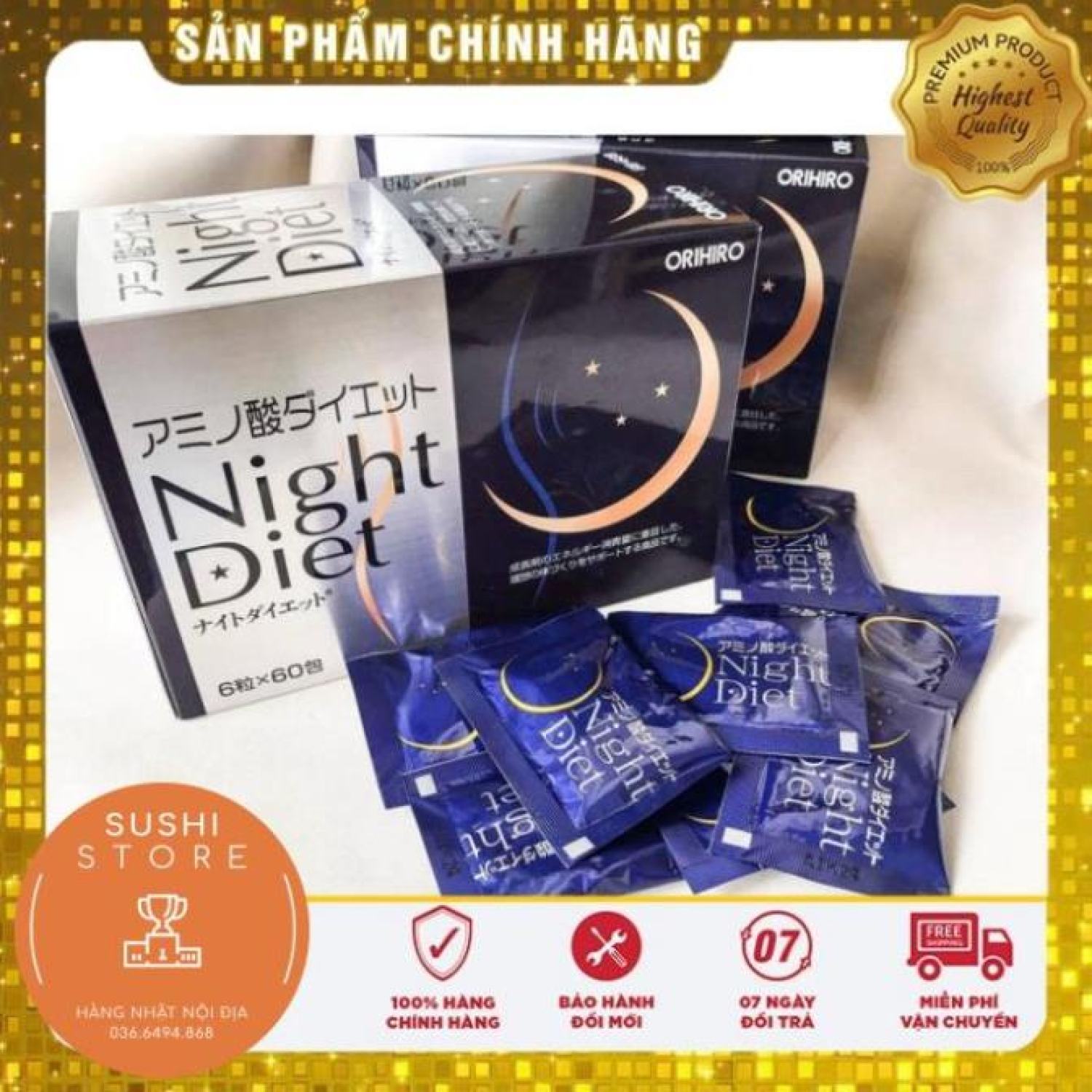 Viên Uống Giảm Cân Night Diet Orihiro 60 Gói Giúp Giảm Cân Cân Hiệu Quả An