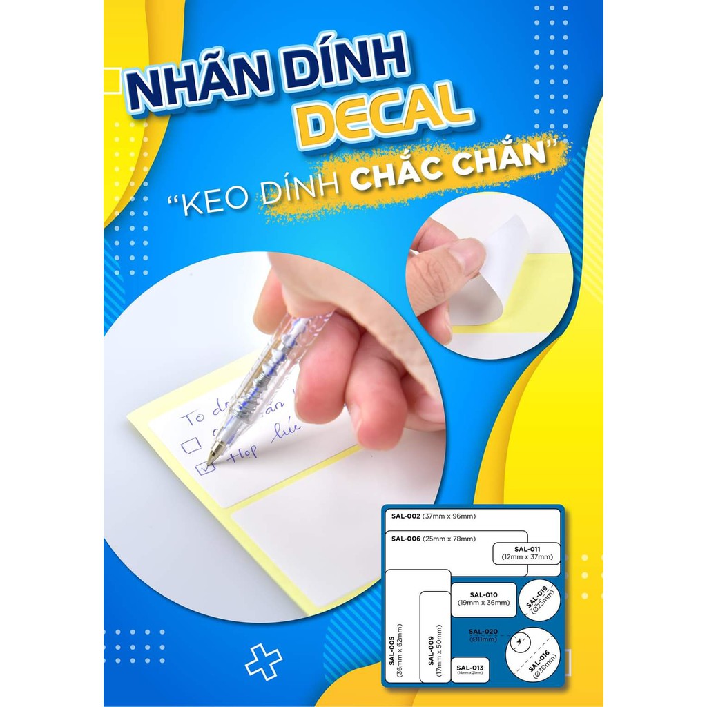 [HCM][Sản phẩm mới] Nhãn dính decal thiên long - với chất keo siêu dính 3m (nhiều kích cỡ) cam kết hàng đúng mô tả chất lượng đảm bảo an toàn đến sức khỏe người sử dụng đa dạng mẫu mã