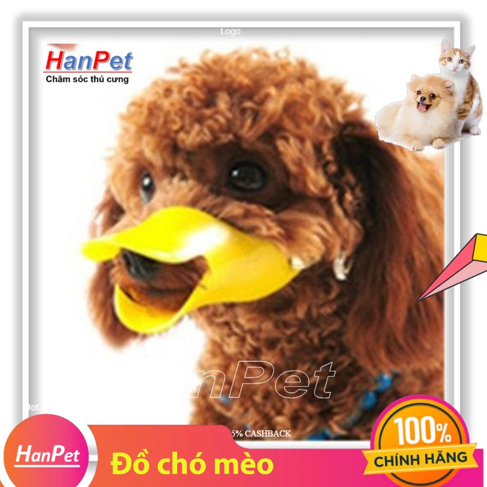 Hanpet - Rọ mõm cho chó -Rọ mõm chó hình mỏ vịt size M - nhựa cao cấp (size trung dùng cho chó 3-6kg) 608e