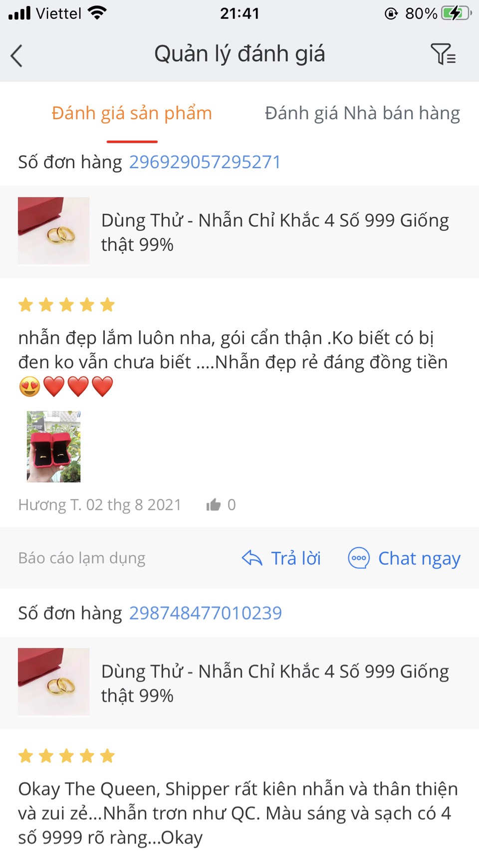 Dùng Thử - Nhẫn Chỉ Khắc 4 Số 999 Giống thật 99%