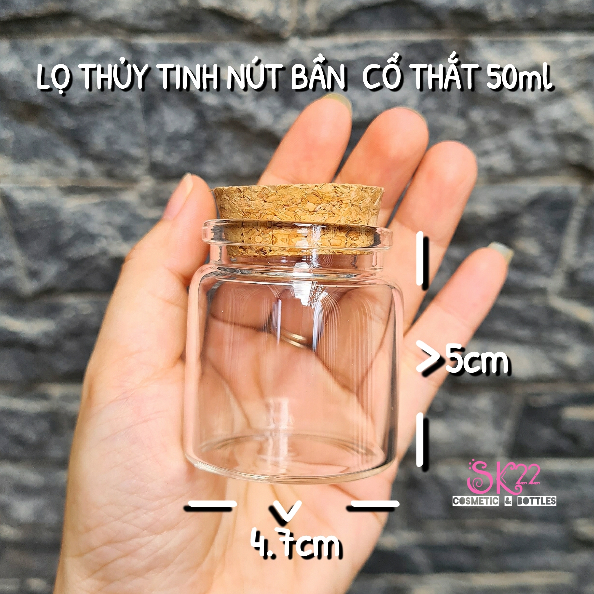 🎀LỌ THỦY TINH NÚT BẦN CỔ THẮT 50ml/60ml/100ml/150ml🎀