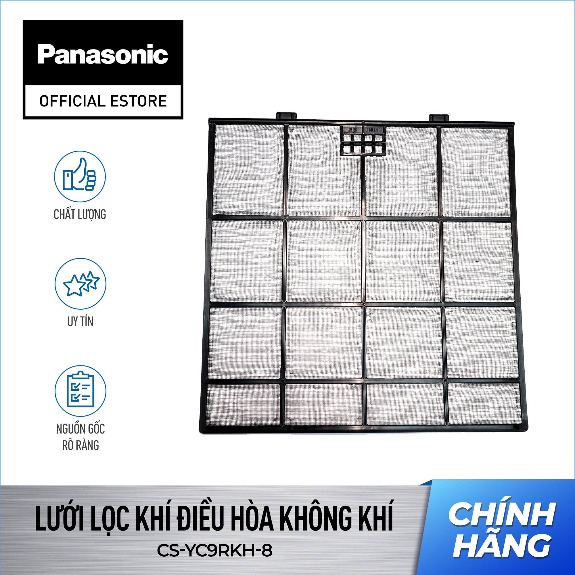 Lưới lọc Máy lạnh/ Điều hòa Panasonic CS-YC9/12RKH-8. Model máy đi kèm sản phẩm, KH vui lòng xem ở phần mô tả (1 Máy lạnh/ Điều hòa cần 2 lưới lọc) CWD001385