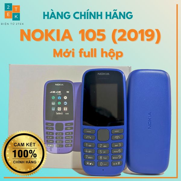 [MỚI FULL HỘP]Điện thoại 2 sim Nokia 105 (2019) giá rẻ pin trâu
