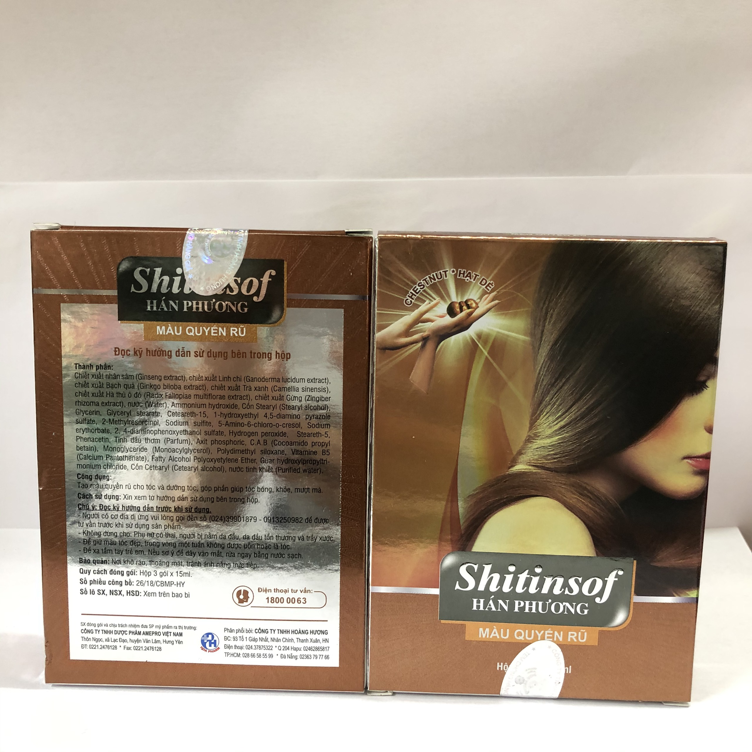 Nhuộm tóc Shitinsof màu nâu hạt dẻ