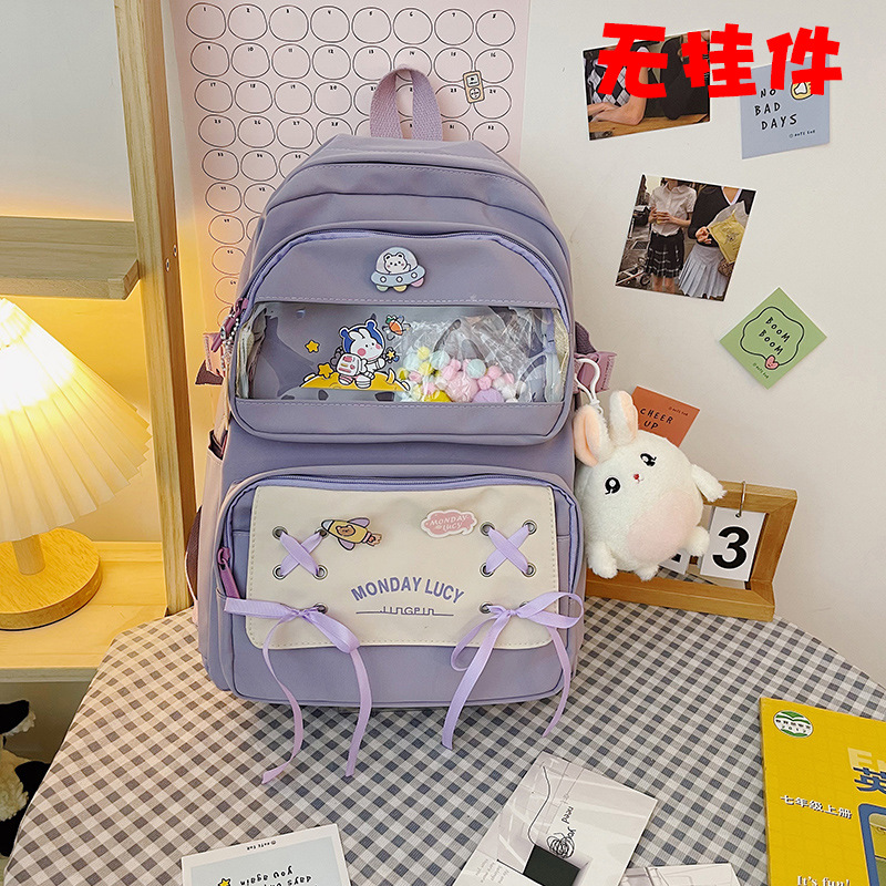 Balo học sinh sinh viên laptop đi học ulzzang cute nữ ba lô nữ giá rẻ balom balo thời trang, balo xinh, balo chống nươc- phối nơ